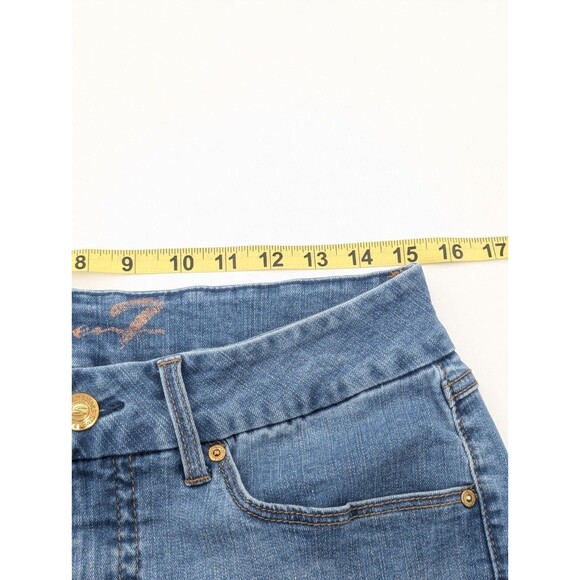 7 Seven For All Mankind Tummyless High Rise Slim Boot Light Wash Jeans Size 12 - Picture 5 of 9